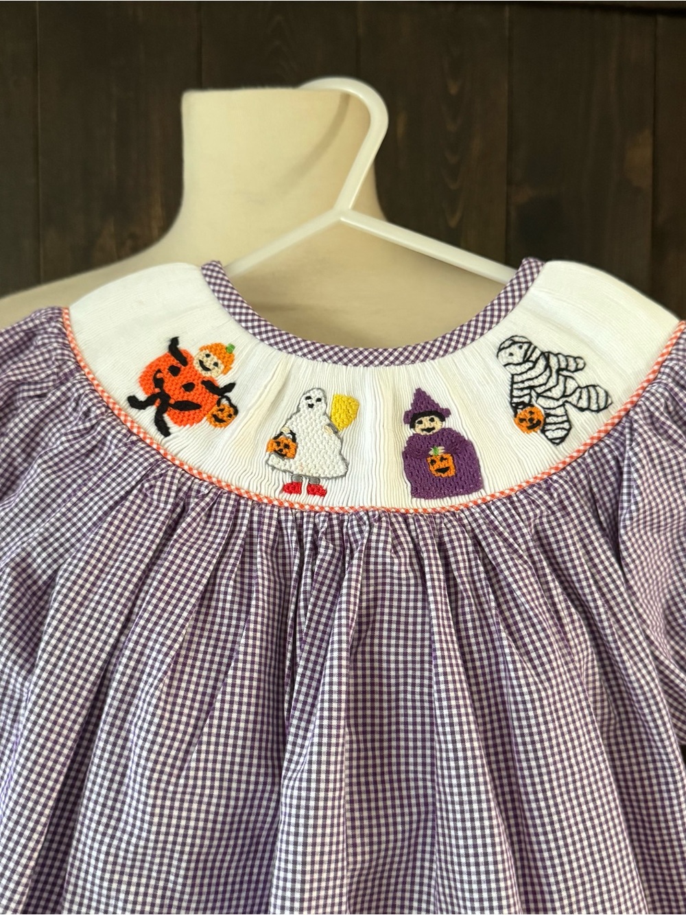 Girls Ann & Reeves Halloween Smocked Dress Pumpkin Mummy Ghost Witch 18 Months